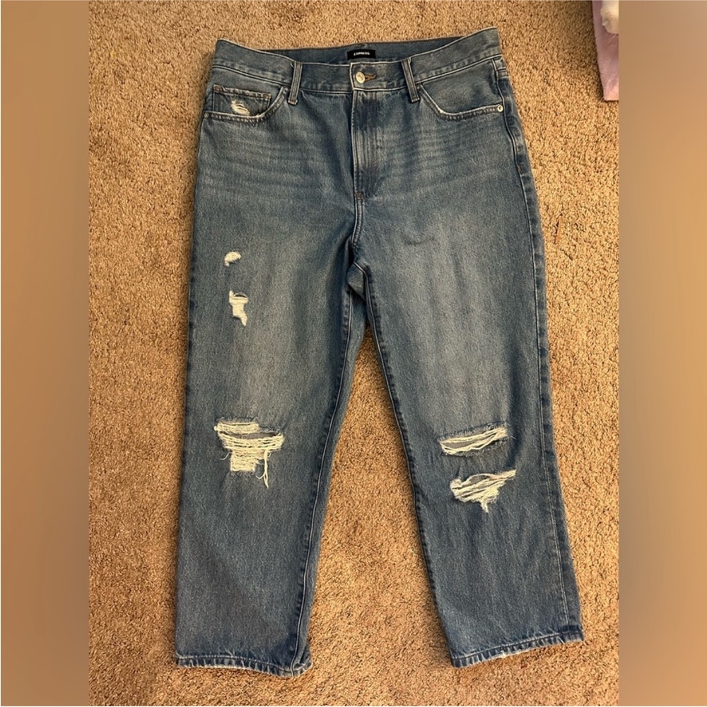 Express Blue Ankle & Cropped Jeans